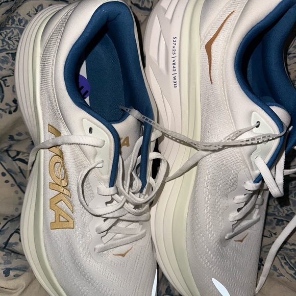 Hoka Bondi 8 Frost/Gold Running Shoes Men's Size 11.5 *BEST PRICE for NWOB!* - Picture 6 of 8